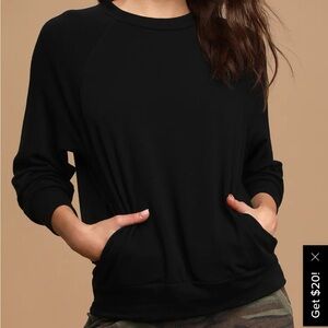 Lulu’s Ideal Comfort Black Pullover Sweatshirt